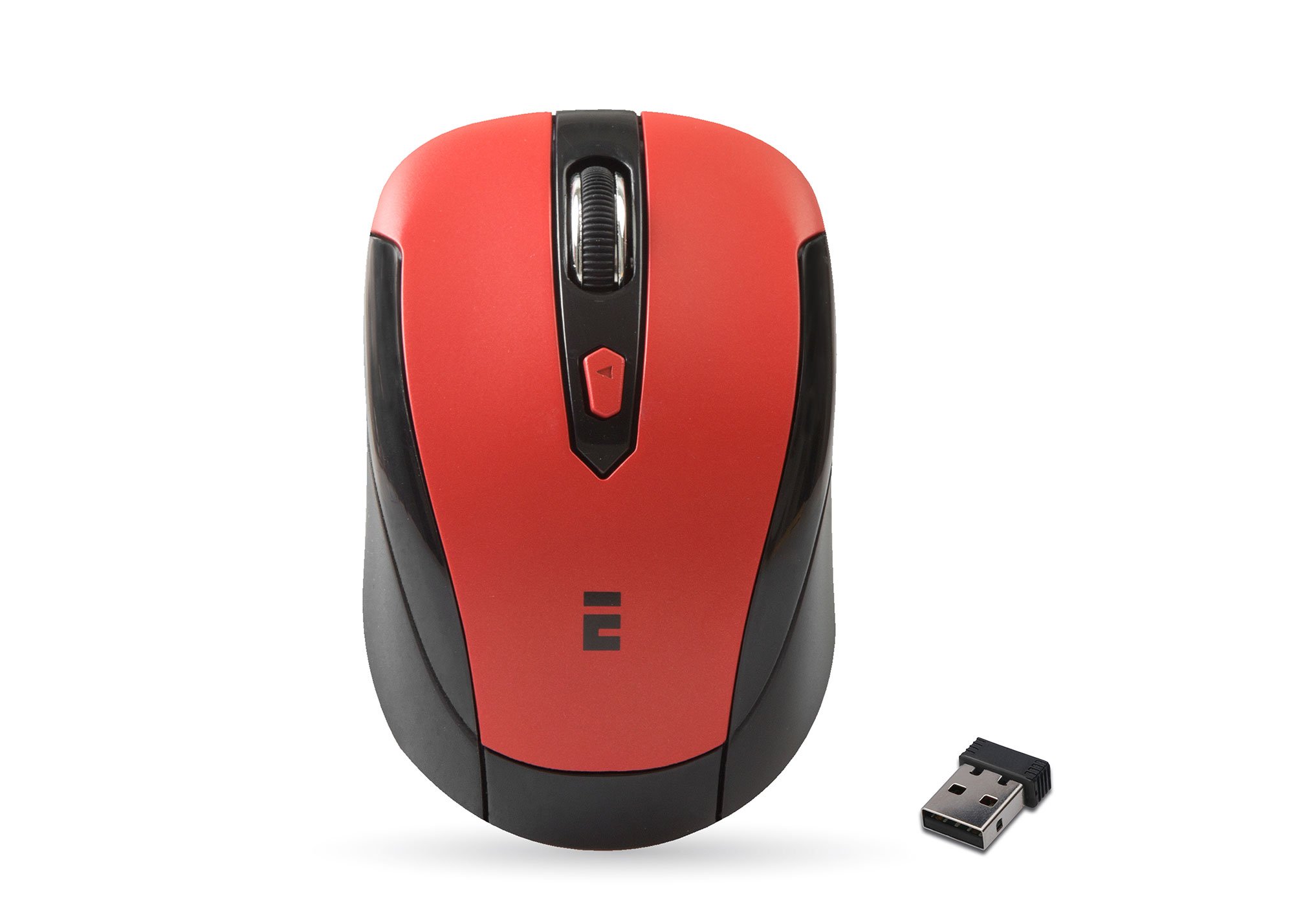 Врх view of the Everest SMW-242 wireless mouse, highlighting its buttons and scroll wheel.