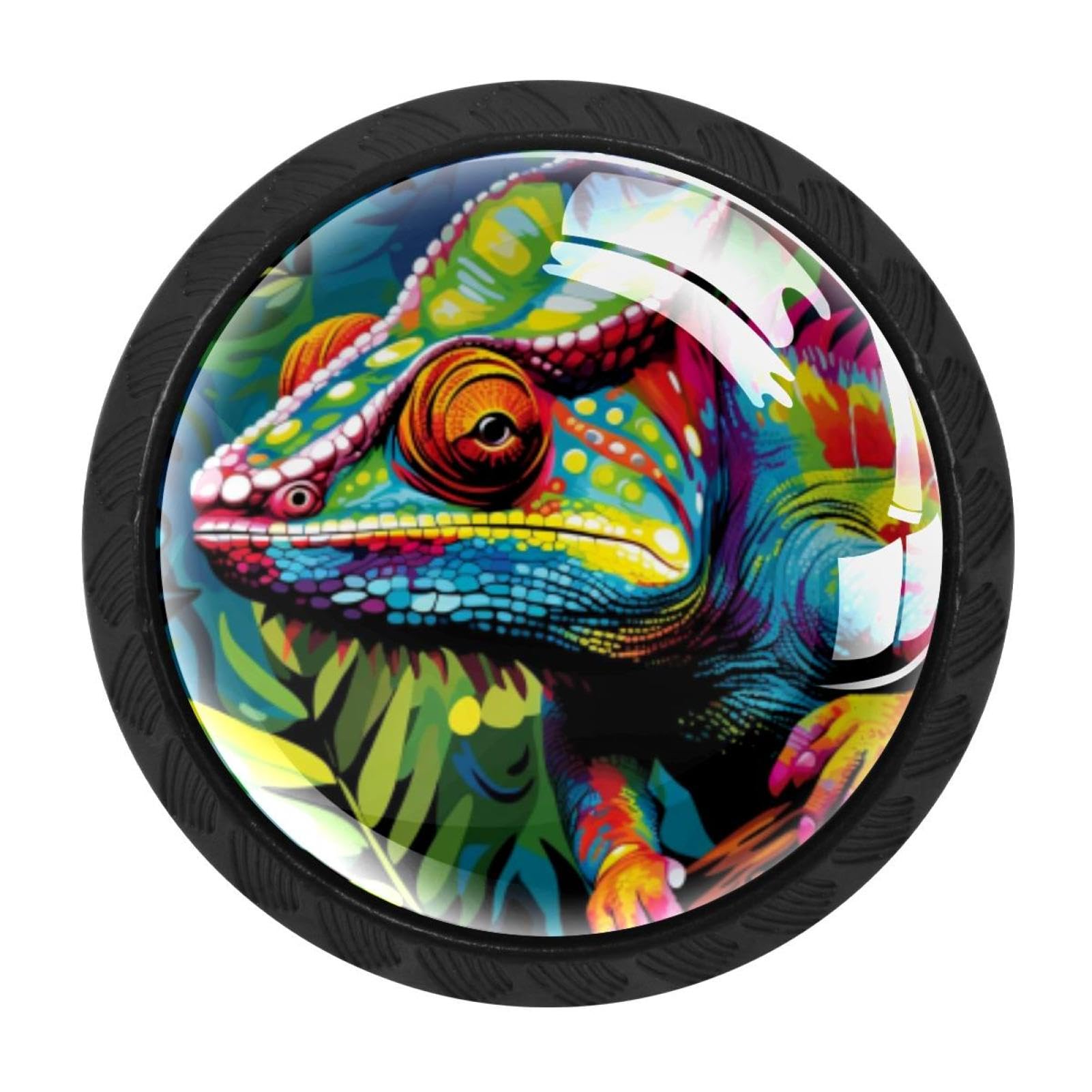 CHENZZZZ 4 Pack Chameleon Kitchen Cabinet Knobs Drawer Knobs Door Dresser Handles for Personalized Gifts Great for Any Occasion