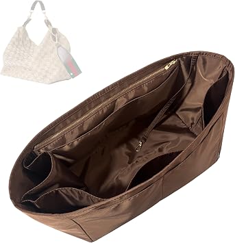 Luxe Waterproof Nylon Organizer compatible with Gucci Brera Shoulder Bag Insert Handmade Perfect Fit, +24 Colors, Premium Quality, Extra Storage & Support Beige, for Medium Brera