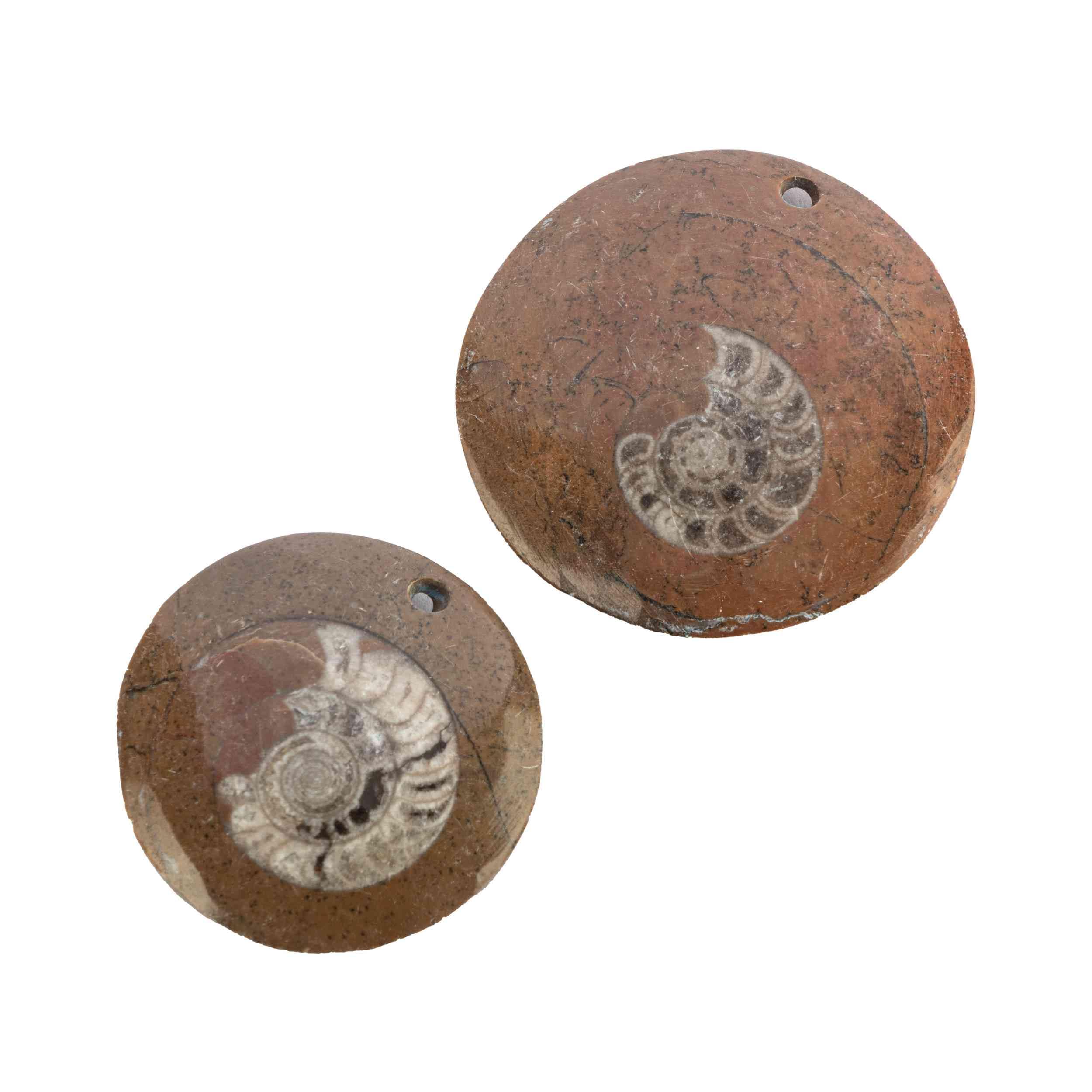 NKlaus Ammonite Pendant 3-4 cm - Fossil Stone with Genuine Nautilus Fossil, Handmade Natural Stone Jewellery, Unique for Men and Women - Image 2