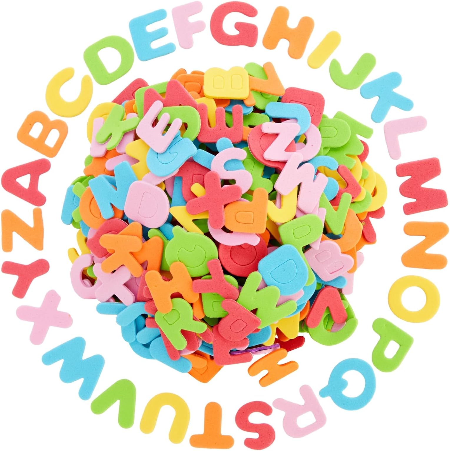 Juvale Foam Letter Stickers - Easy Peel Alphabet Stickers - Soft Sponge Foam Letters for Crafts - 1300 Pieces, 50 Sets, 6 Colors