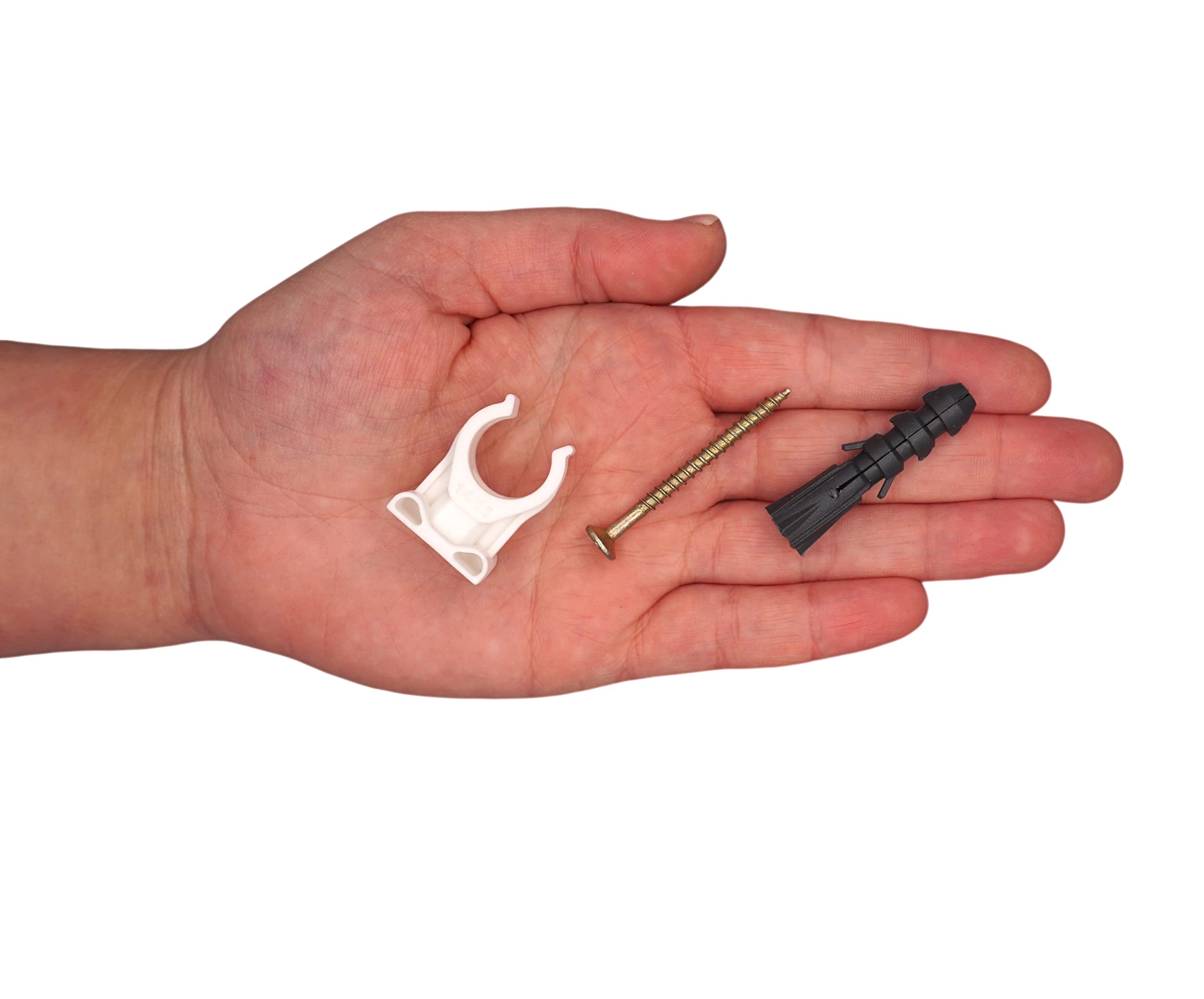 Set De Clips Dobles Para Tubos (5 Ud., Diámetro: 12 Mm, Polipropileno