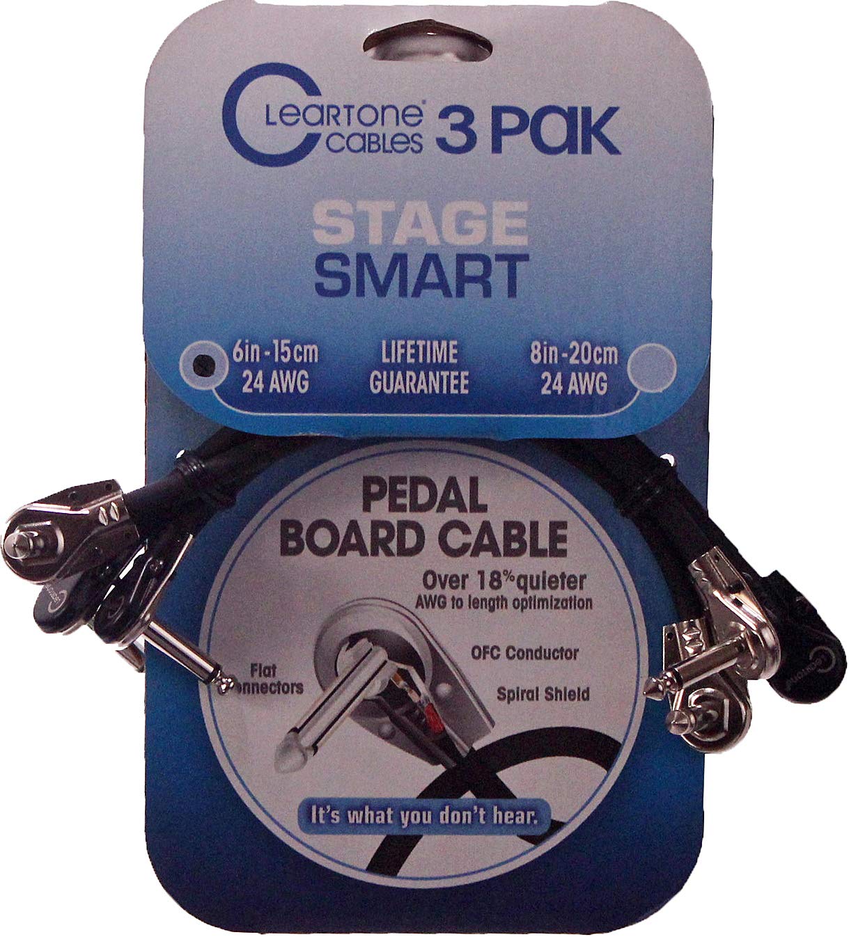 ClearTone Stage Smart 6 inch patch cable blk 3 pack