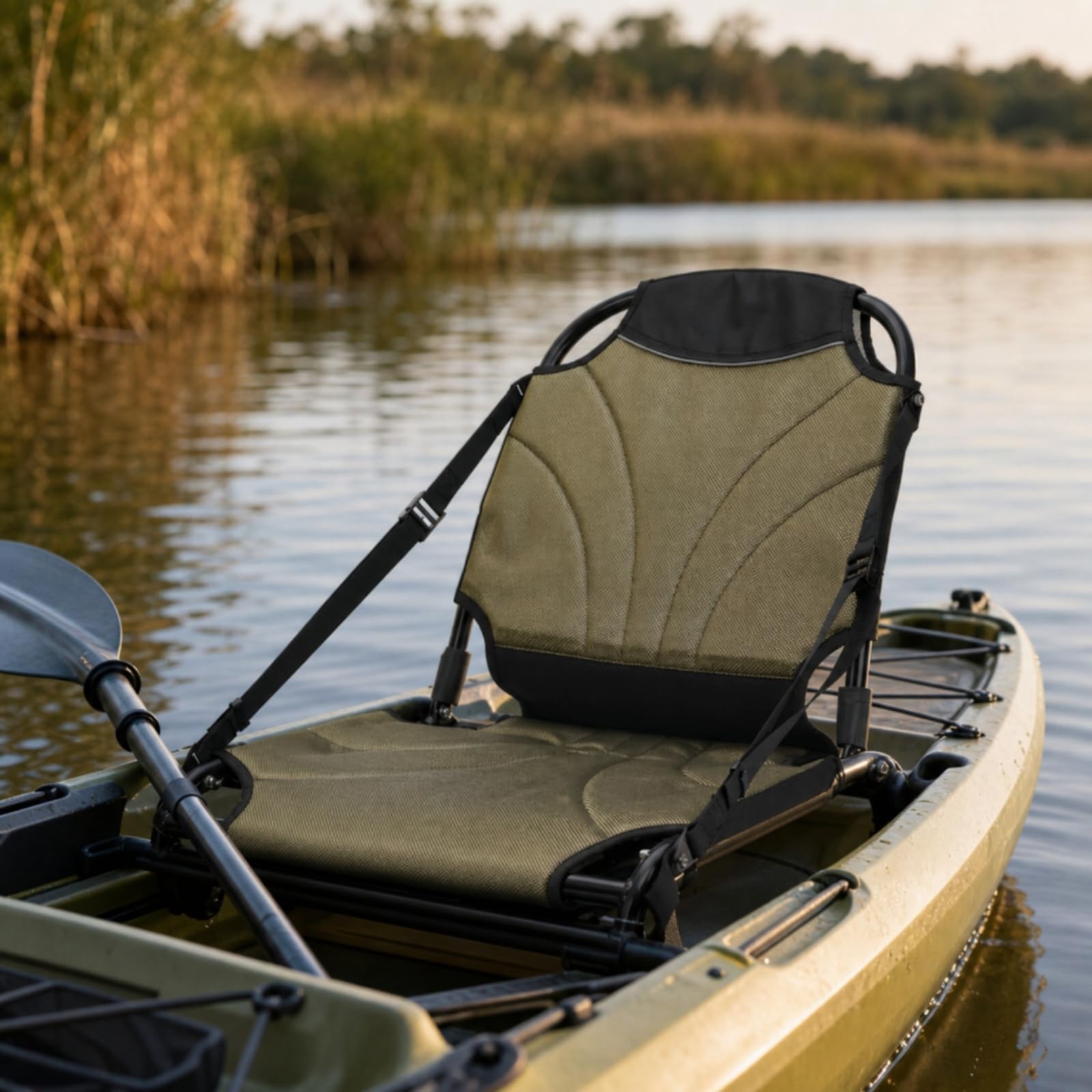 Asiento de Kayak Plegable Asiento Barco Canoe Silla Náutica Respaldo Acolchado con Malla Transpirable y Tubo de Aluminio Ajustable Plegado Fácil Adecuado para Ríos