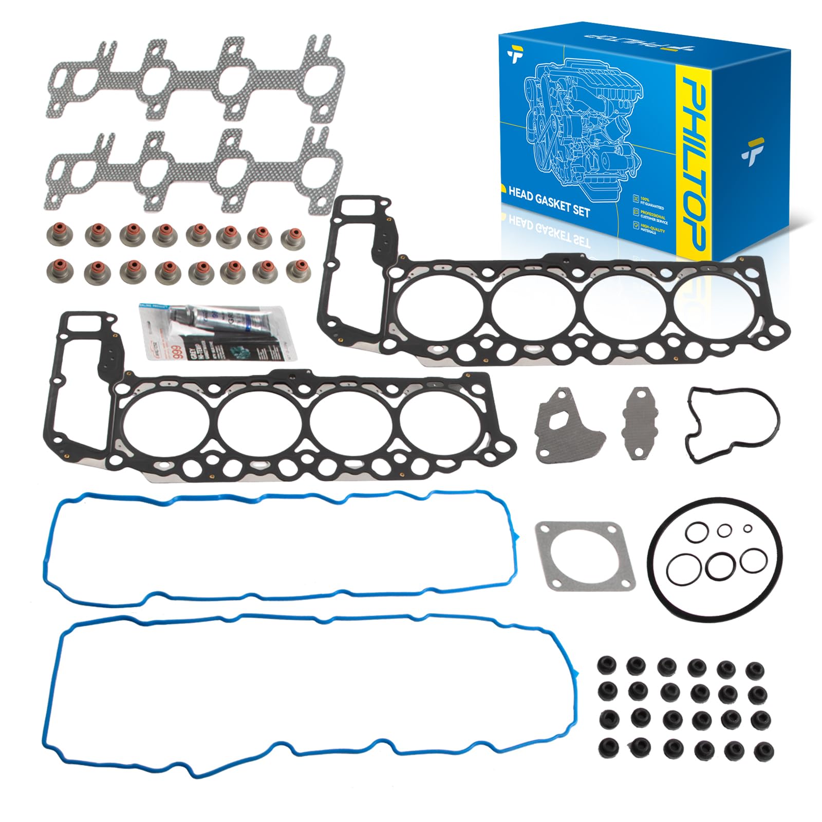 PHILTOP Head Gasket Kit for Dodge Ram 1500/Dakota/Durango 2004-2007 4.7L | Fit for Jeep Grand Cherokee 2004-2007 4.7L, Commander 2006-2007 4.7L, for Chrysler Aspen 2007 4.7L, OE# HS26157PT1, HS13002