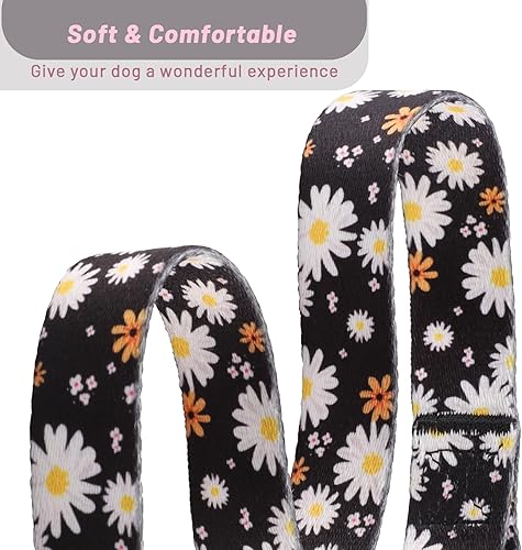Miniatura 10 de QQPETS Collar suave ajustable para perro Estampado de flores rosadas, multicolor, lindos patrones para especies pequeñas, talla XS, especies