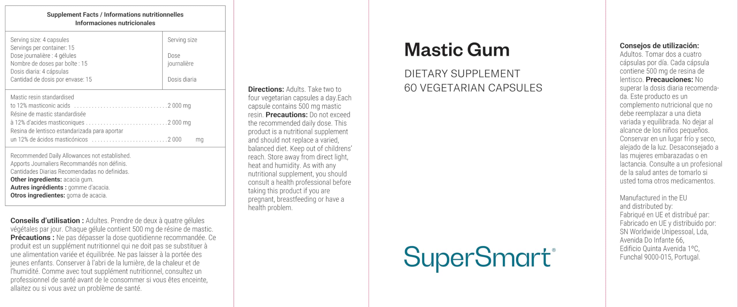 Mastic Gum - Ayuda Contra la Acidez y el Reflujo - Sin OGM - SuperSmart