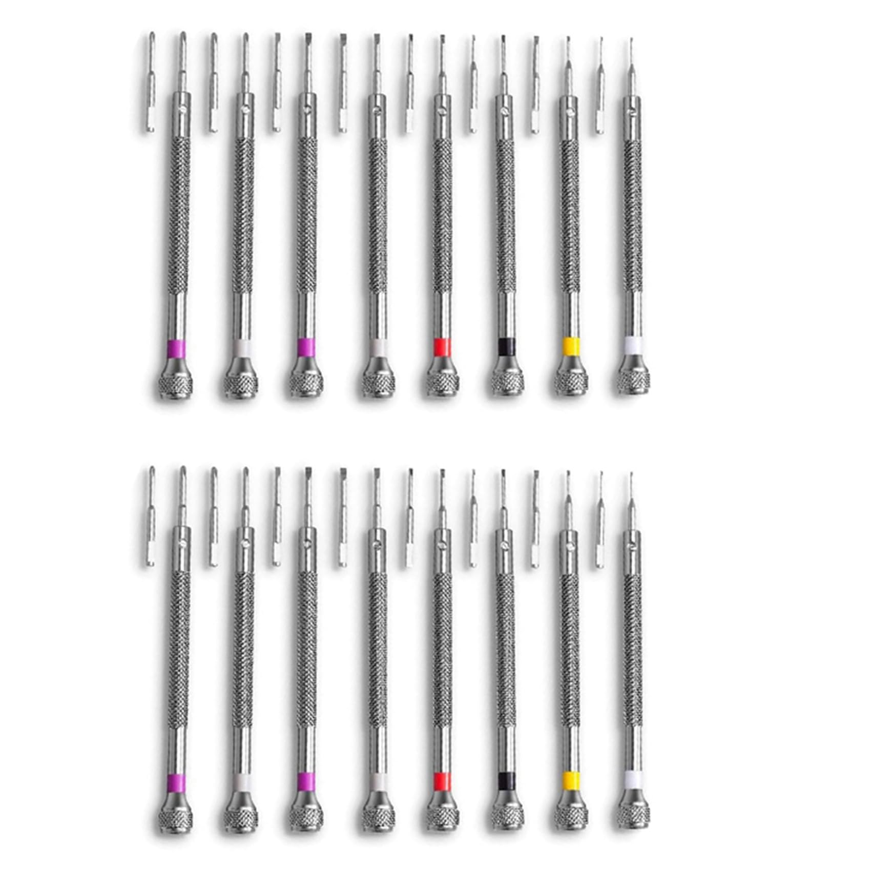 Jnchdghwa Silver 16Pcs Professional Screwdriver Set Mini Screwdriver Kit 0.6-1.6Mm For Watch Eyeglasses Electronics Repair