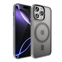 tigratigro Cover Magnetica per iPhone 15 Pro Max, Compatibile con MagSafe, Custodia Traslucida Opaca Posteriore Sottile Antiurto Protettiva Case, Protezione Antiurto di Grado Militare, Grigio