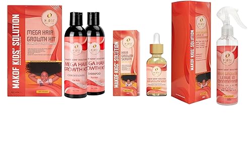 Champú y acondicionador rizado de aceite de coco para niños, aceite para el cabello, juego de acondicionador sin enjuague, con ricino negro, aceite