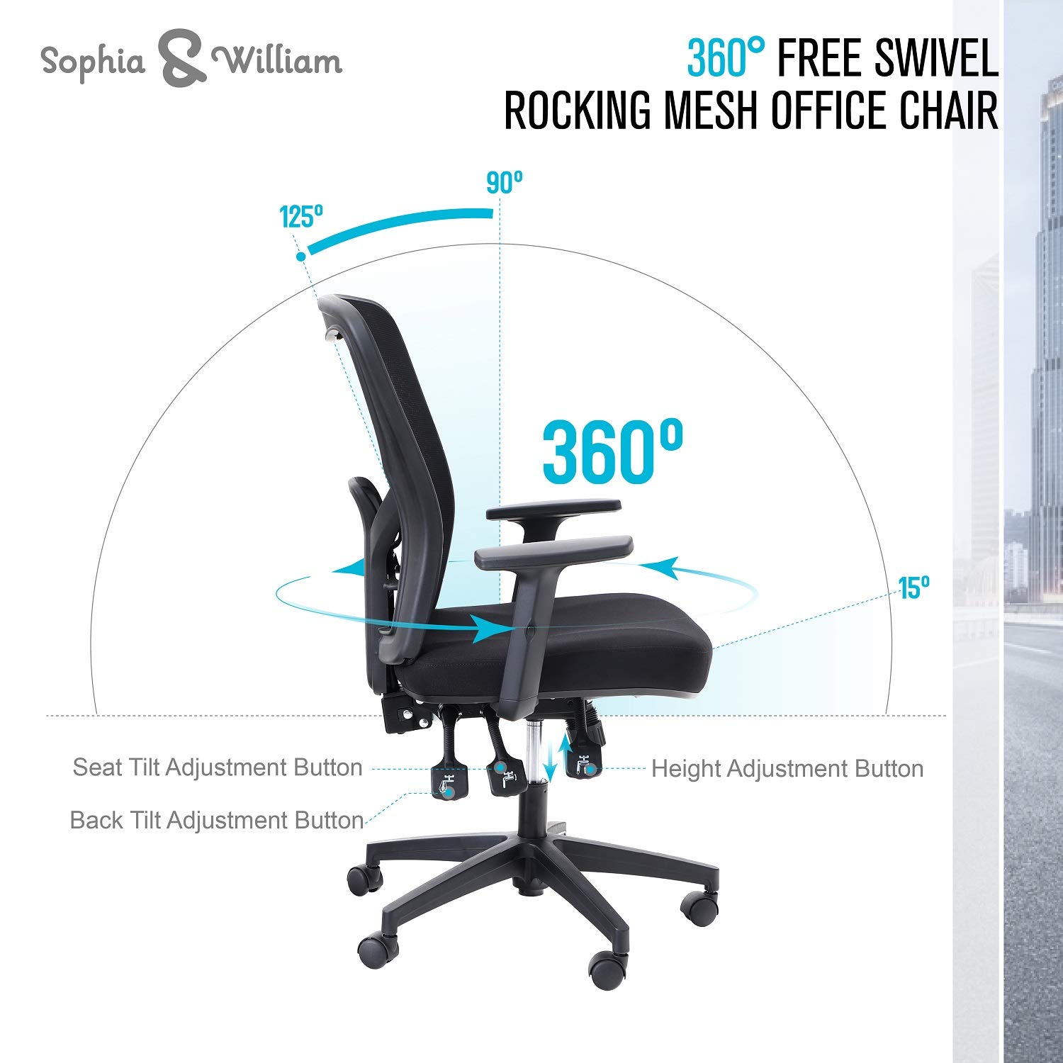 Buy Sophia & William Ergonomic Rocking Mesh Office Desk Chair High Back