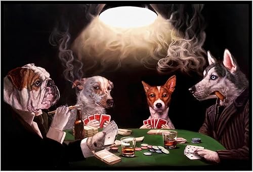 Lost Cabin Dogs Playing Poker Series por Cassius Coolidge  Impresión sin marco  Reproducción de pinturas de obras de arte finas  Póster enmarcado de