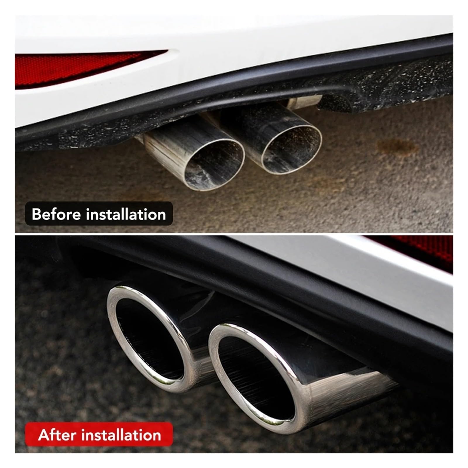 Terminale Scarico Per A3 Per A4 Per Q5 2009 2010 2011 2012 2013 2014 2015 2016 Tubo Di Scarico In Acciaio Inossidabile Per Auto Accessori Per Auto Stile Auto Auto Tubi Scappamento(Silver)