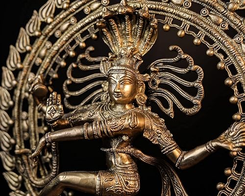 Miniatura 8 de SHIVAJIARTS Dancing Shiva Nataraja Estatua grande, estatua de Shiva Natraj bailarín, escultura de latón de 22.0 in, escultura de señor Shiva