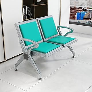 Kinfant 2-Seat Waiting Room Bench - PU Leather Waiting Room Chairs with Arms Airport Reception Bench, Lobby Bench Seating Office Bench Waiting Area Chairs for Airport Business Hospital Market