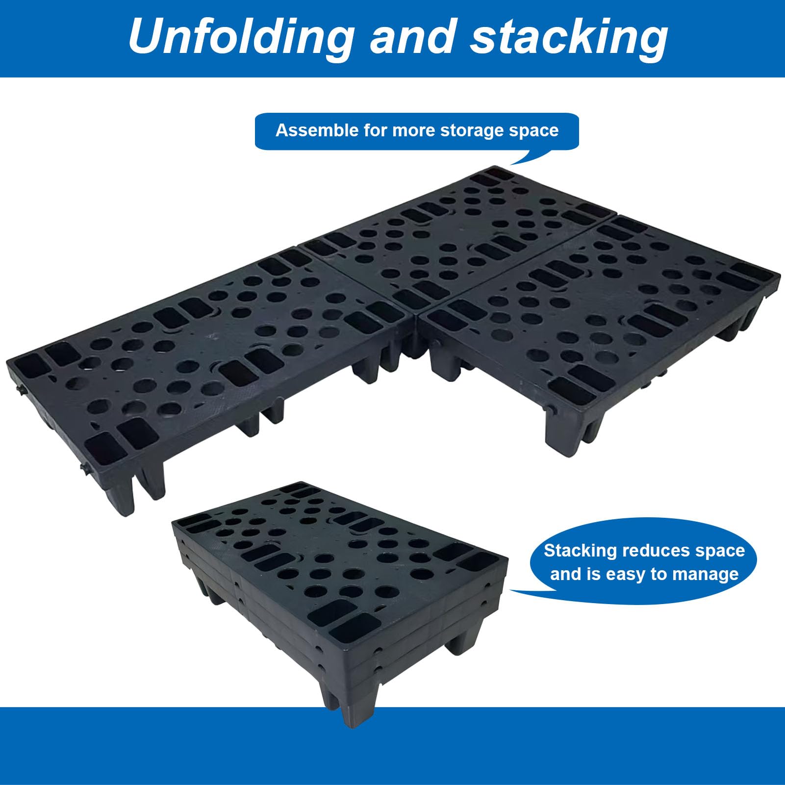 Aazon.co: Jeracino 6 Pcs Plastic Pallets, Lightweight Waterproof Floor Pallet, Interlocking