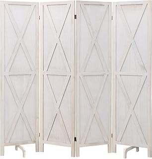 ECOMEX 4 Panel Wood Room Divider 5.6ft.Tall Folding Privacy Screen Panels, Panel Reinforced Room Divider Wall, Divider for...
