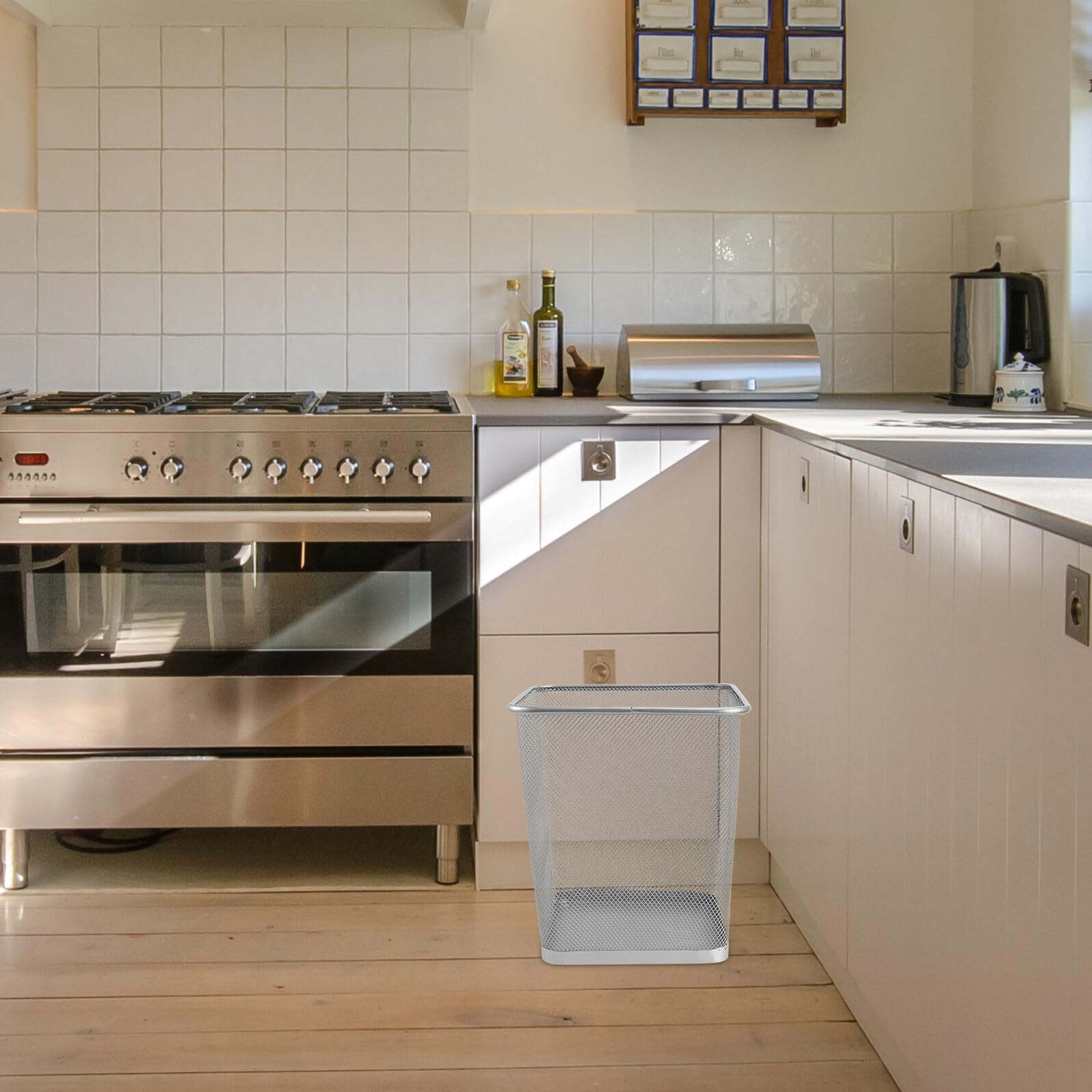 Cestino per la Spazzatura in Ferro senza Coperchio Contenitore per la Spazzatura Domestica Cestino Gettacarte Compatto e Resistente per Ufficio e Casa Design Semplice e Pratico