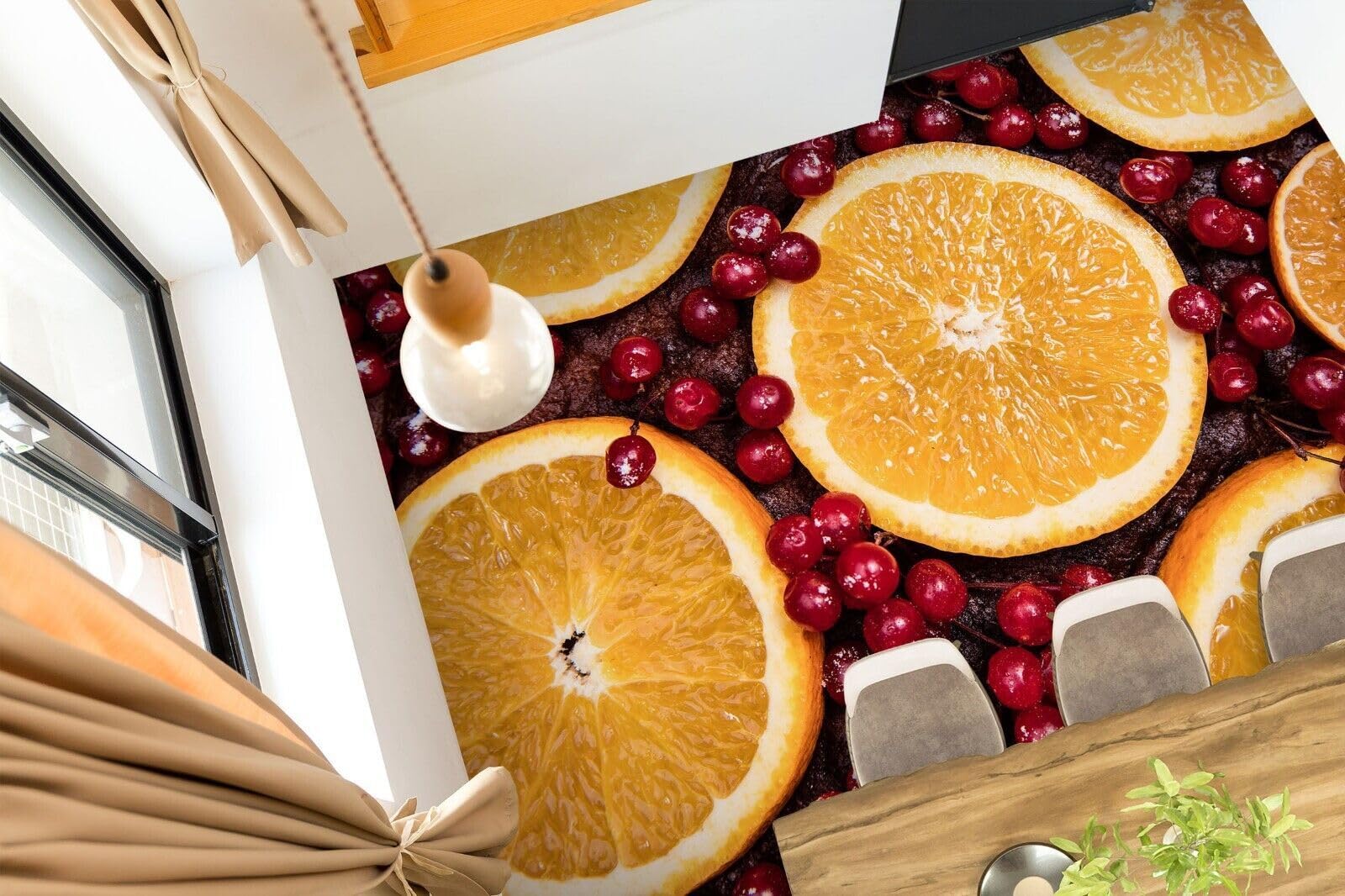 Cartel De Decoración De Piso Murales de papel pintado para suelo de limón y fruta 3D, 250 * 175 cm Murales Pegatinas Cuarto de baño Vinilo autoadhesivo Papel tapiz