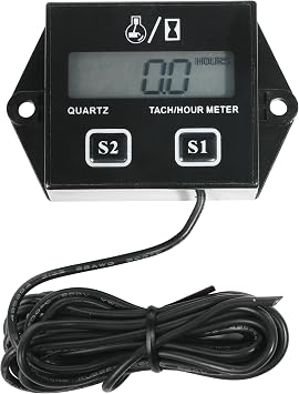 RACOONA Digital Tachometer,Hour Meters for Small Engines,Car Accessories Small Engine Hour Meter and Digital Tachometer,Waterproof Inductive Tachometer Gauge for Lawn Mower Tractor Generator