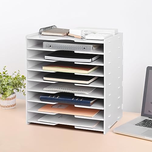 Miniatura 6 de Organizador de papel para escritorio, organizador de archivos de construcción de 9 niveles, organizador de papel, soporte de almacenamiento de