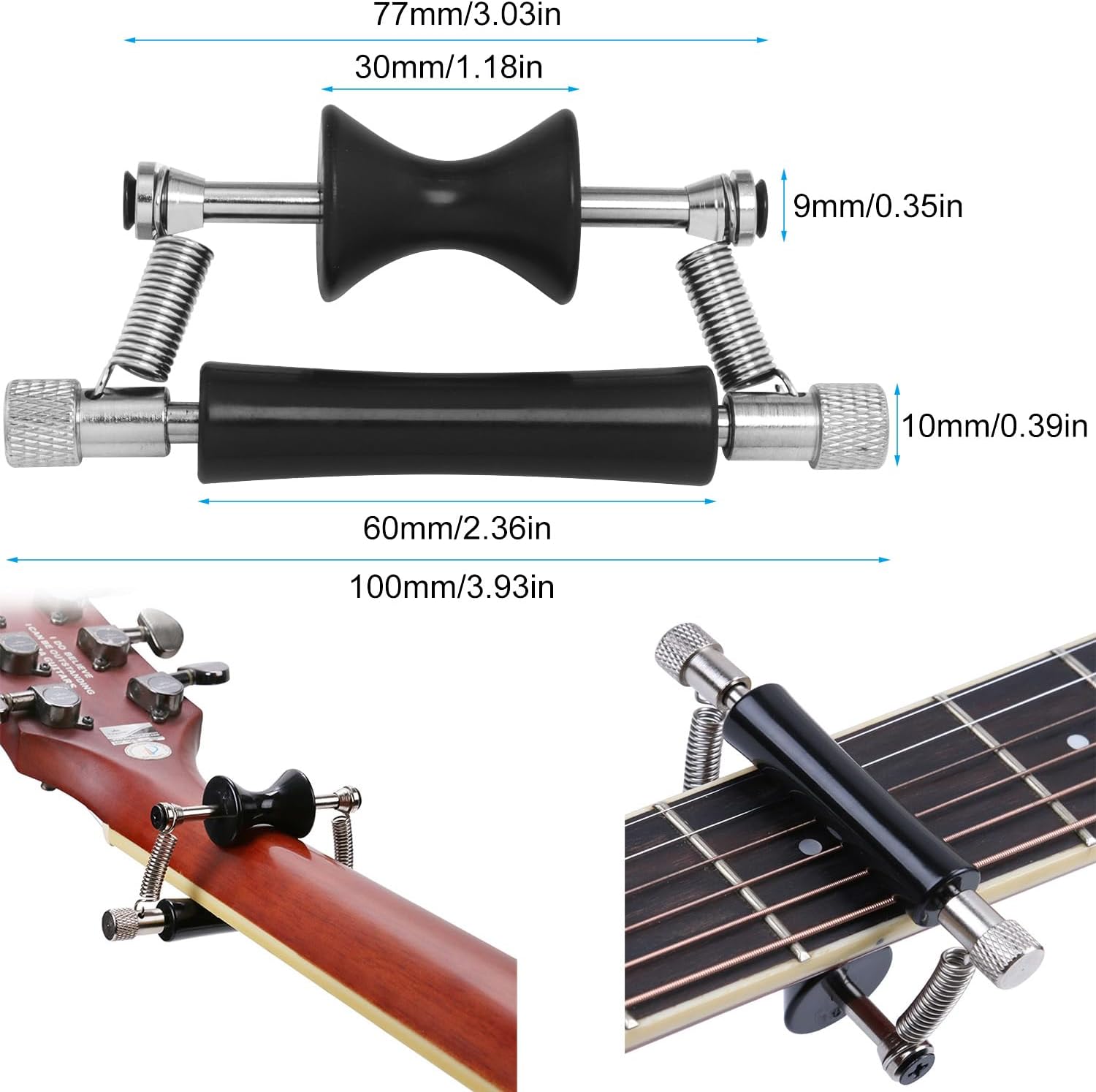 Guitar Capo Sliding Cap Capo Universal for String Instruments Suitable for Electric and Acoustic Guitars and Banjos