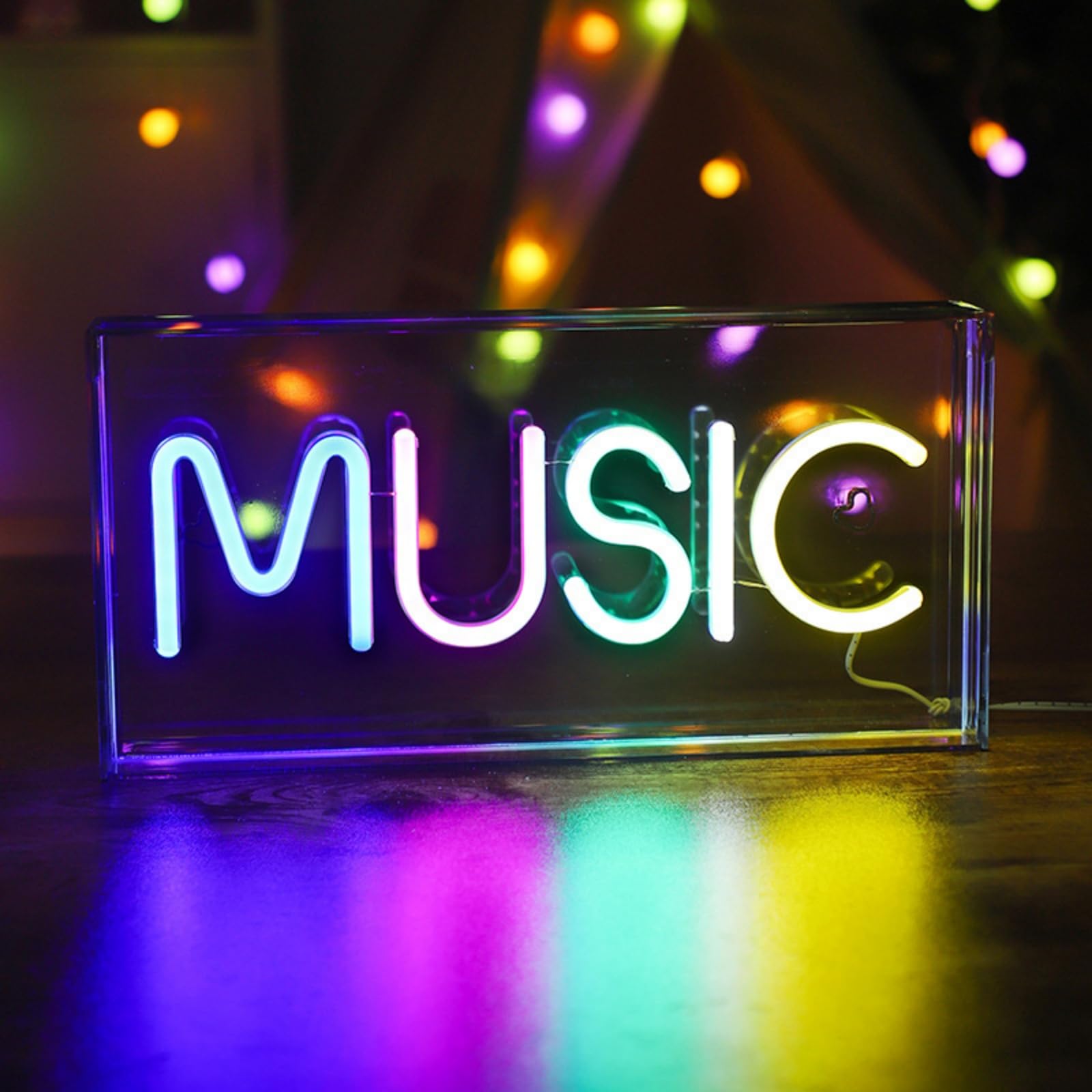 Cheers Music koktajl neonowy znak przezroczysty lightbox kolorowe litery LED światło 3D, neonowy znak świetlny do sypialni, pokoju gier, klubu, baru, na imprezę z USB (30 x 1,8 x 5,9 cala)