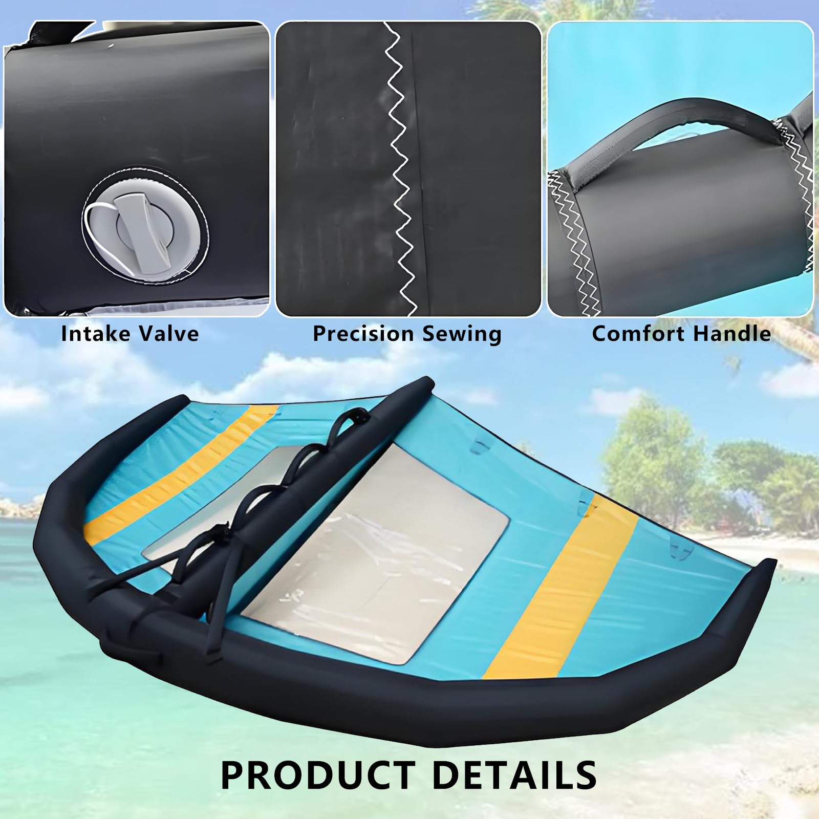Aufblasbarer Foil-Kite-Wind-Wing, FüR Erwachsene, Surfboard-Kiteboarding Im Wasser, Aufblasbarer Foil-Board-Surf-Wing 4m²