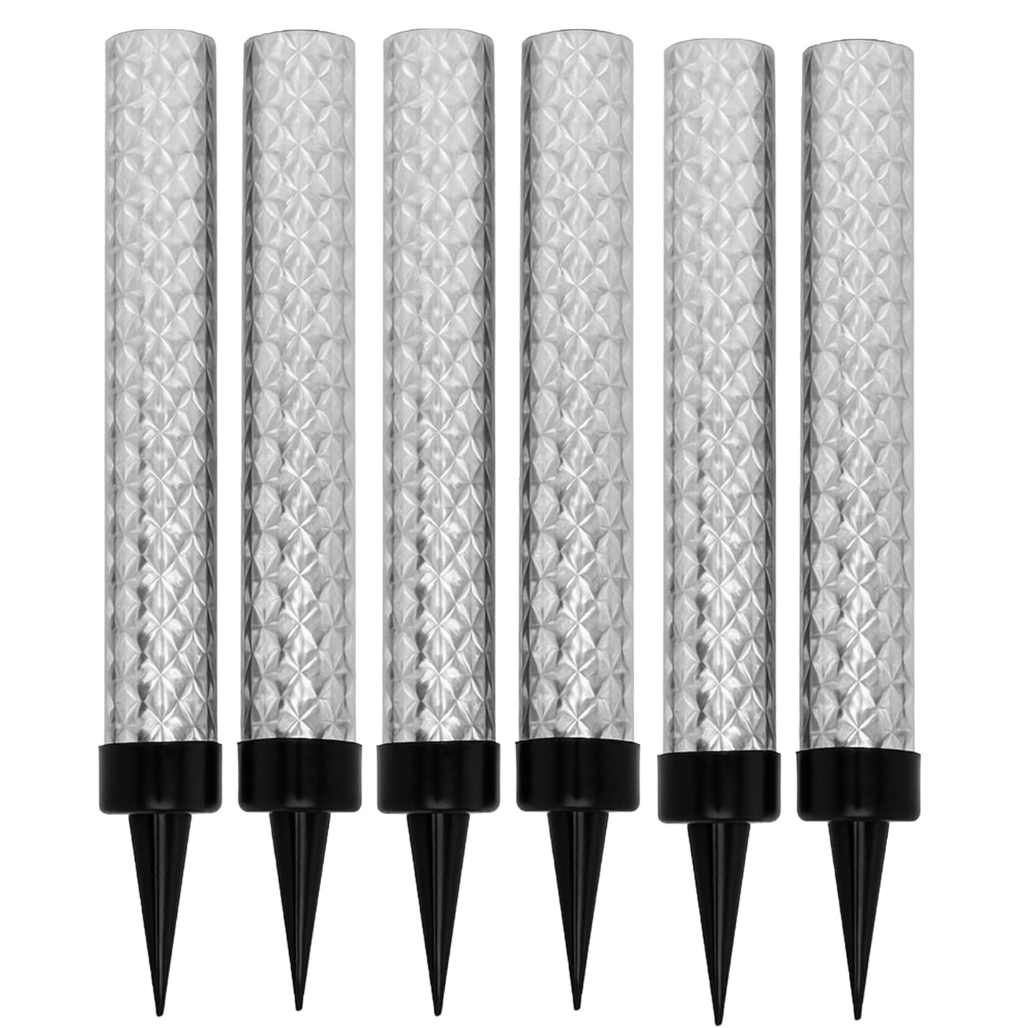Concept4u Silver 12Cm 12Cm Silver Ice Sparkling Fountain Candles 6 Pk With Holder Cake Topper Sparkler For Birthday Anniversary Wedding Party Decoration