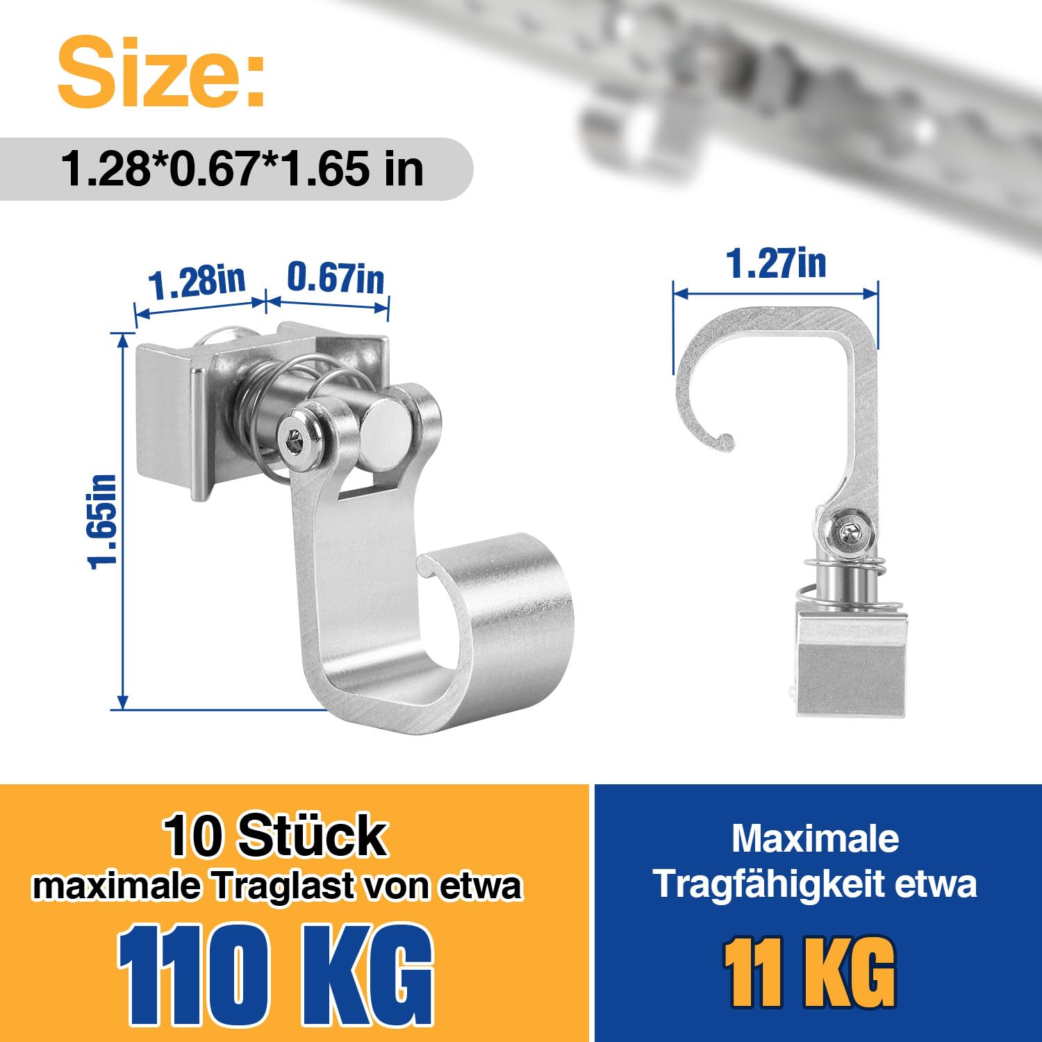 Airlineschiene Fitting，Aluminium airlineschienen zubehör，Wohnmobil Anhänger Transport，45 kg Tragkraft, 360° drehbar, Einfachendbeschlag für Zurrschienen，10 Stück，Silber