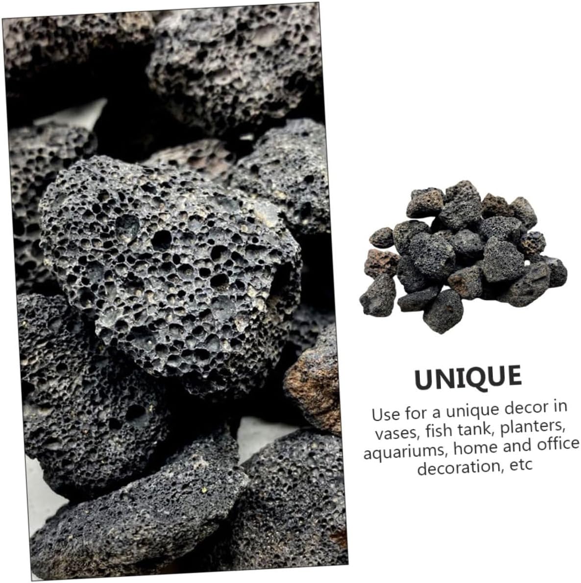 1bag Volcanic Aquarium Decor Natural Rock for Fish Tank Garden Landscaping and Craft Projects Bag Stylish and Versatile Decoration