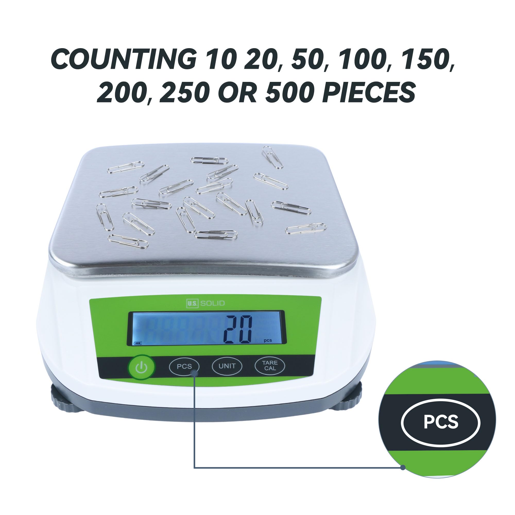 U.S. Solid Bilancia di precisione 5000 g/11 lb x 0,01 g – Bilancia analitica digitale da laboratorio per gioielli da cucina scientifica