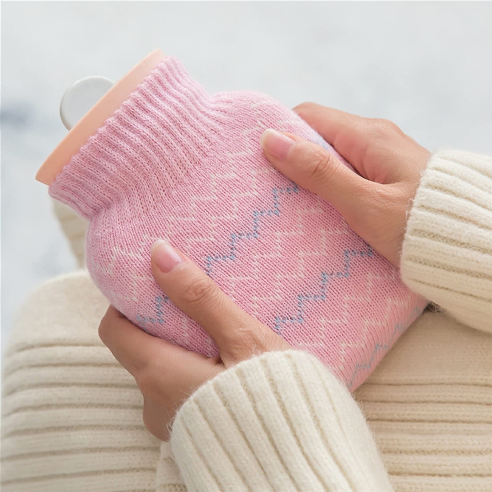 Wärmflaschentasche Handfüße Wärmer, Silikon Warmwasserbeutel Warm Palace Handwärmer Mini Tragbarer Plüsch Warme Baby Studenten Warmwasserbeutel (Farbe: A) (Farbe: A) (Farbe: A)