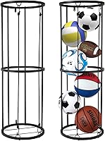 URMMIY Garage Ball Storage Rack - Wall-Mounted Vertical Holder for Basketball, Soccer, Football, Volleyball - Space-Saving Organizer