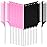 Patelai 30 Pieces Parting Comb for Braids Steel Hair Pin Rat Tail Carbon Fiber Heat Resistant Teasing Combs with Stainless Steel Pintail(Black and Pink)