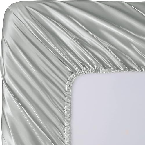 Miniatura 181 de SiinvdaBZX - Juego de sábanas de satén de tamaño individual, 3 piezas ultra sedosas, suaves, de satén verde salvia con bolsillo profundo, 1 sábana