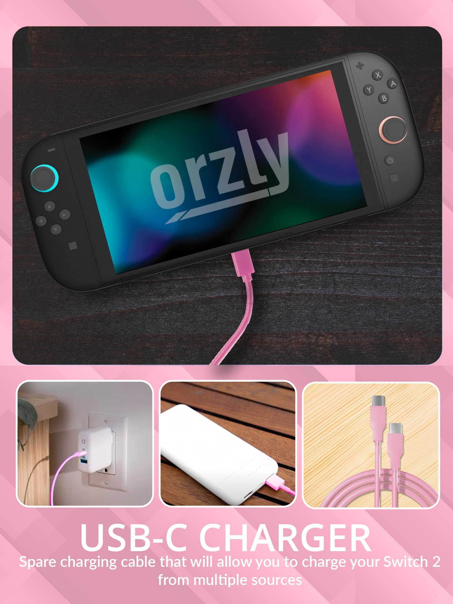 Pack Accessoires Switch 2 – Étui Protection + Protecteurs d’Écran Switch 2 (2025) USB-C Charge Câble Carte Jeux Holder Grip Confort Écouteurs Edition Coffret Cadeau