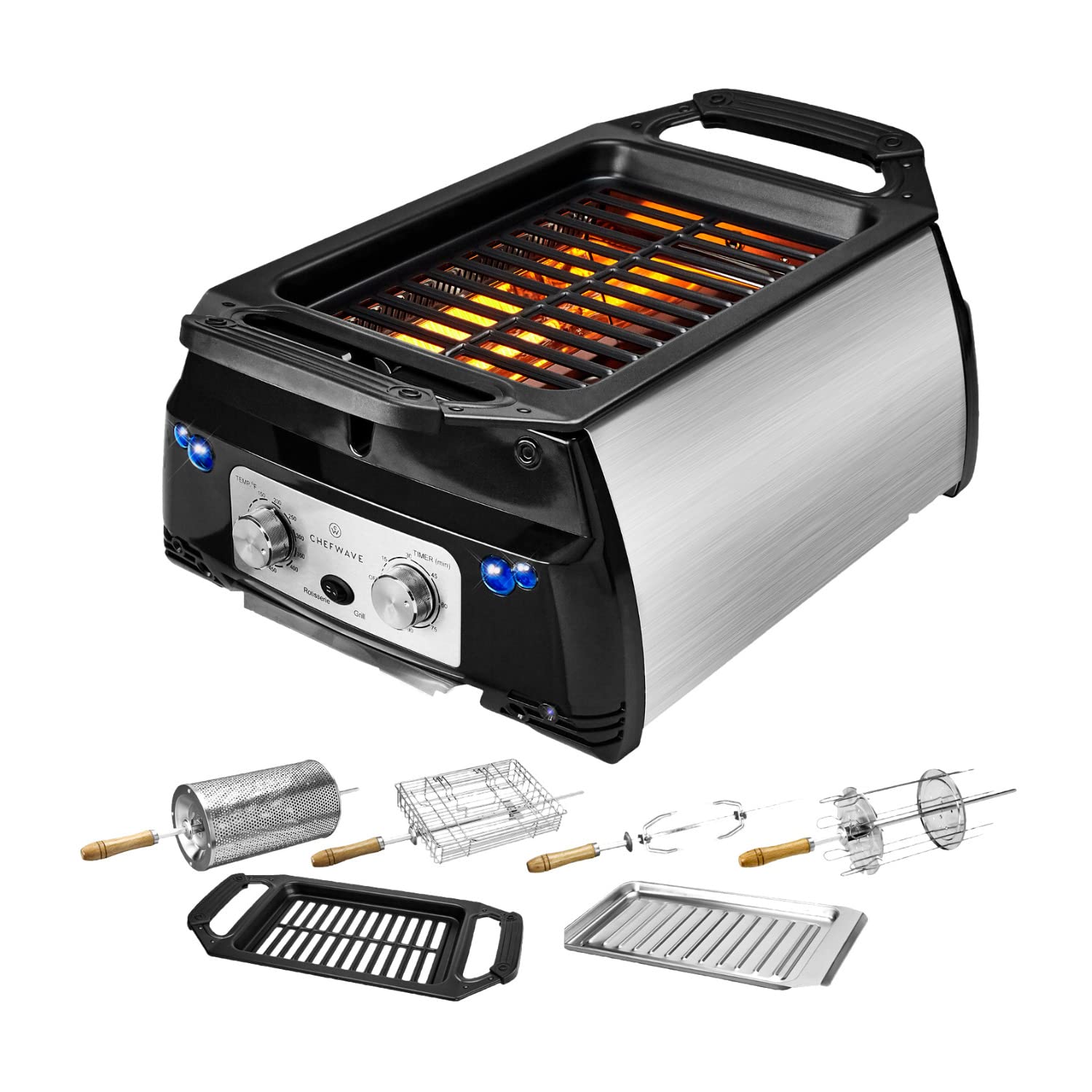 ChefWave Sosaku Smokeless Indoor Grill Foreman Grill Removeable