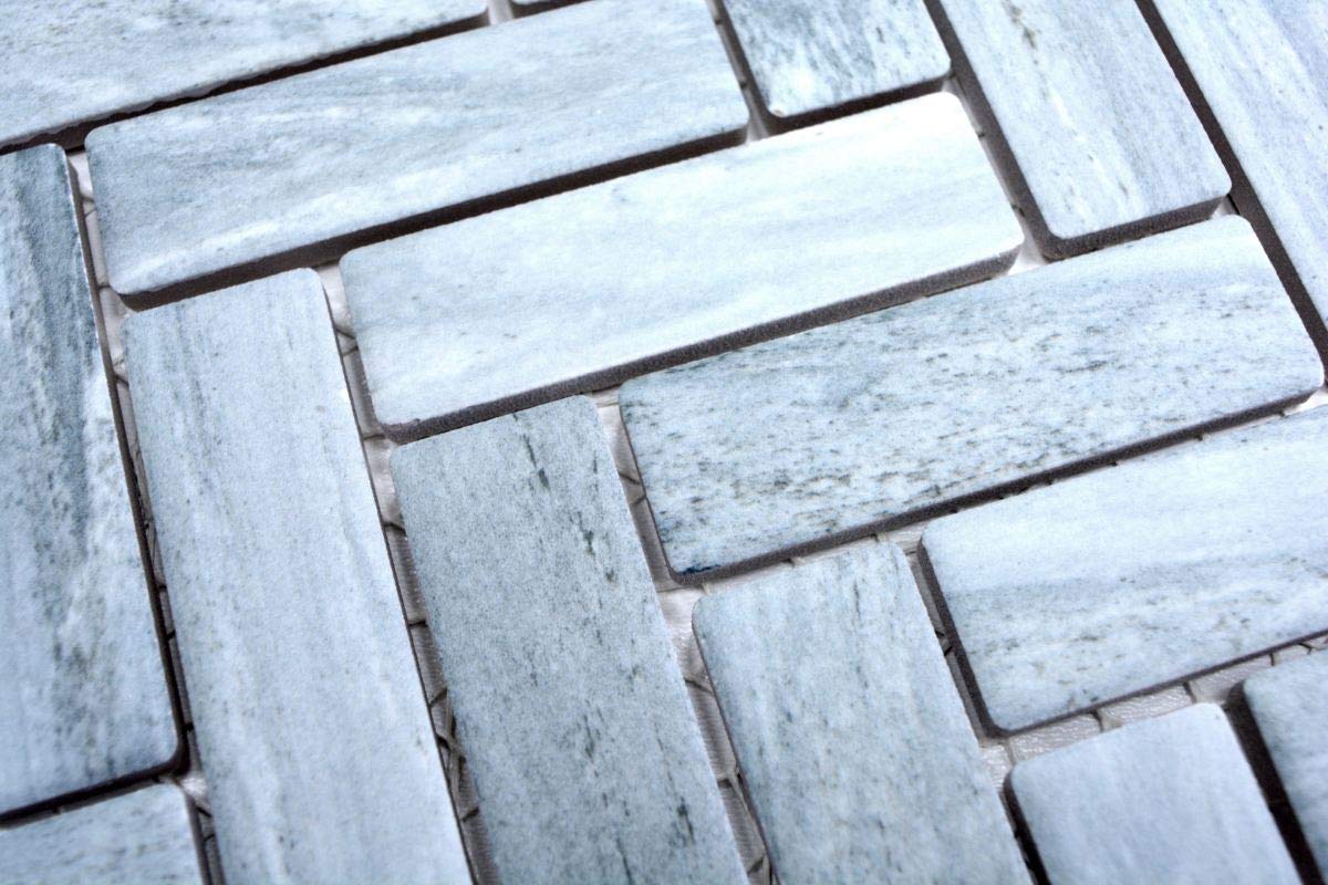 Mosaïque Mosani Mosaik Gris-Bleu Brillant - Mur, Cuisine, Bain - MOS24-CG41_f - Neuf
