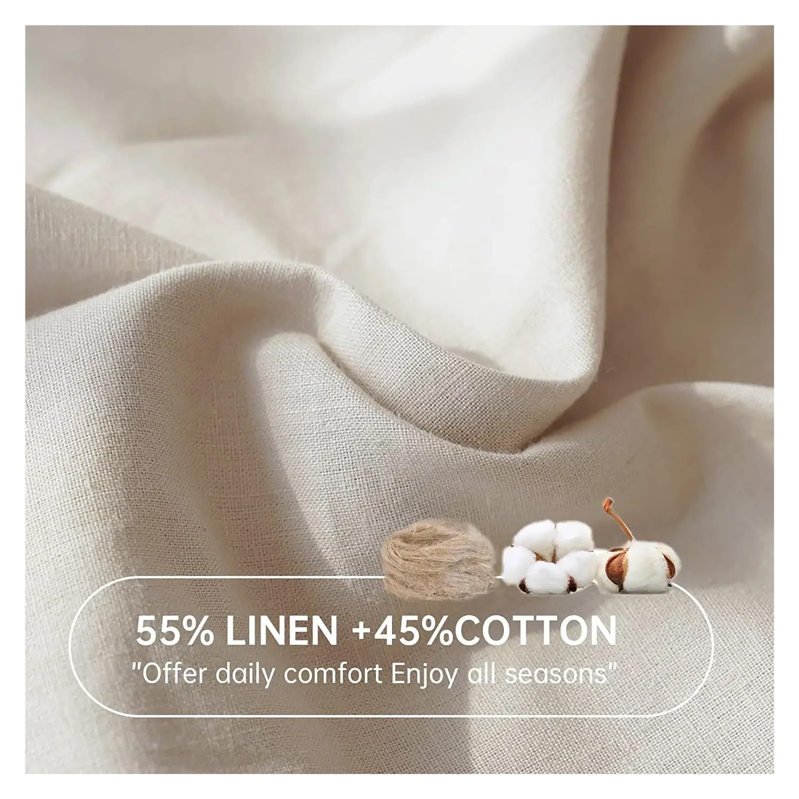 Drap en Lin Drap-Housse en Lin - Housse de Matelas à Poche Profonde 14 Pouces, literie Douce et Respirante Coton(Green,Twin)