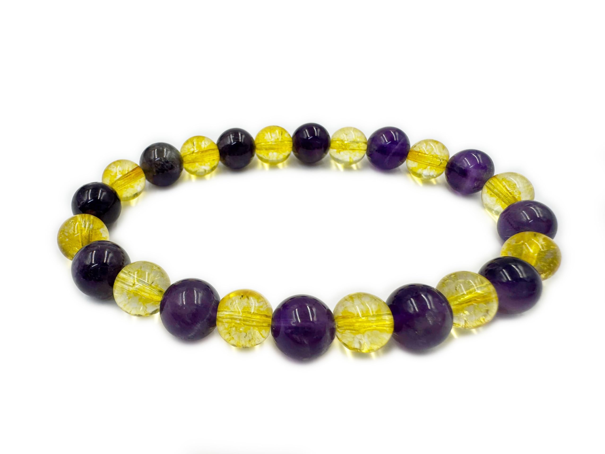 REBUY Citrine Amethyst Stone Bracelet,Size 8mm, Natural Gemstone | Charged Activated Energized Bracelets for Both Men & Women (B084KK7C46) Amazon Price History, Amazon Price Tracker