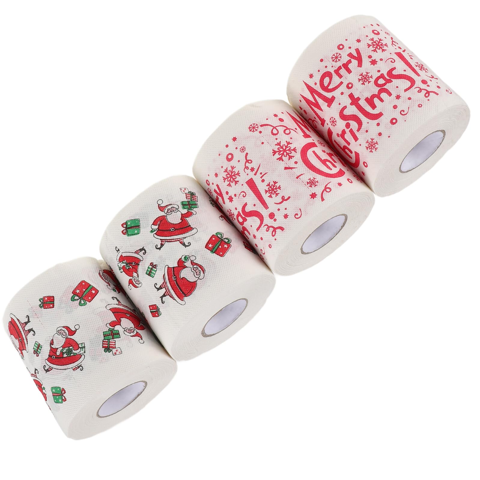 Papel higiénico navideño decorativo doble capa rollos de papel grueso con Papá Noel