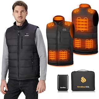 Heated Vest for Men with 16000mAh 7.4V Battery Pack Included，Warming Men's Heated Vest Electric Heating Vest Rechargeable