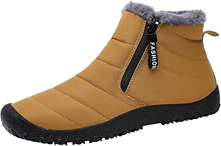Zapatos de hombre botas de nieve gruesas cálidas con cremallera con terciopelo zapatos de algodón al aire libre zapatos de hombre suela de cuero tacón de cuero