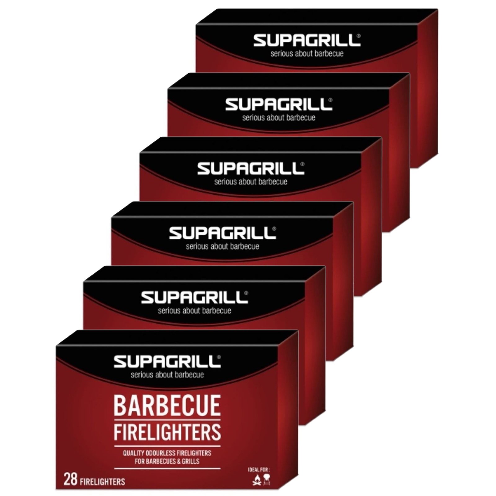 Supagrill Barbecue Firelighters Safe Odourless Instant for Stoves Grills Campfires (168 Firelighters)