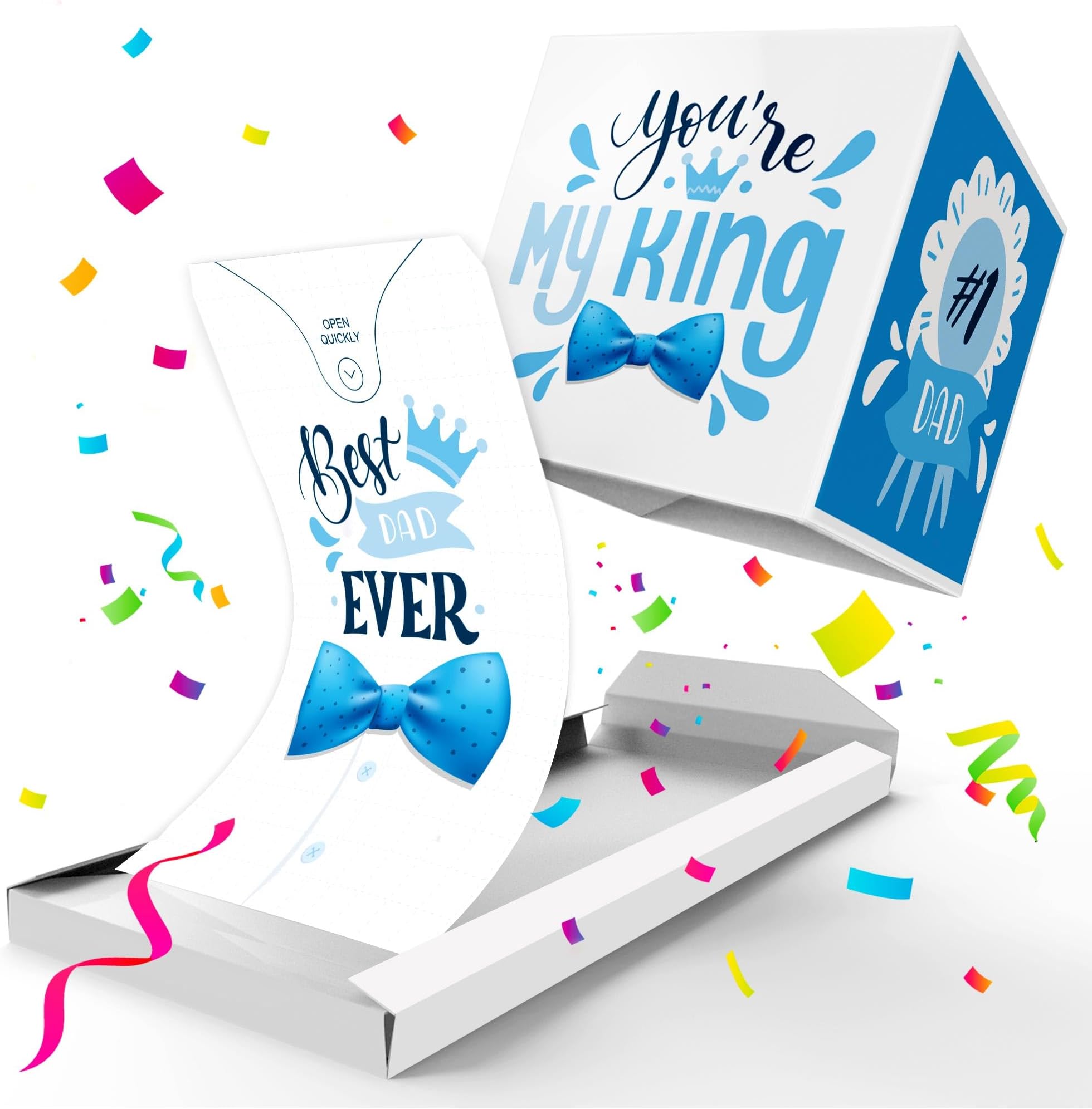 «BOOM» Exploding Confetti Dad Card (Best Dad Ever), Father's Day, Birthday Surprise Prank Card Pop up,