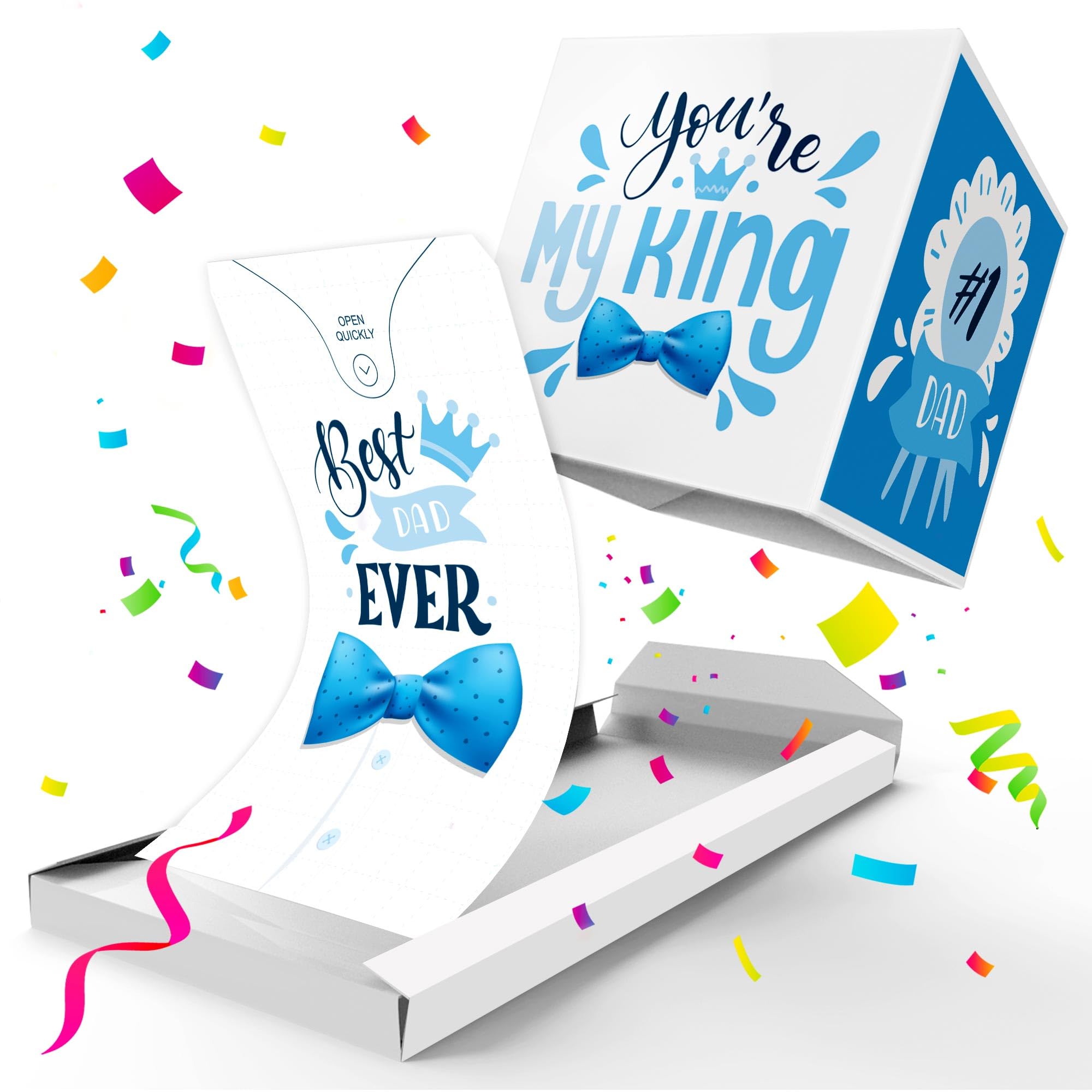 «BOOM» Exploding Confetti Dad Card (Best Dad Ever), Father's Day, Birthday Surprise Prank Card Pop up,