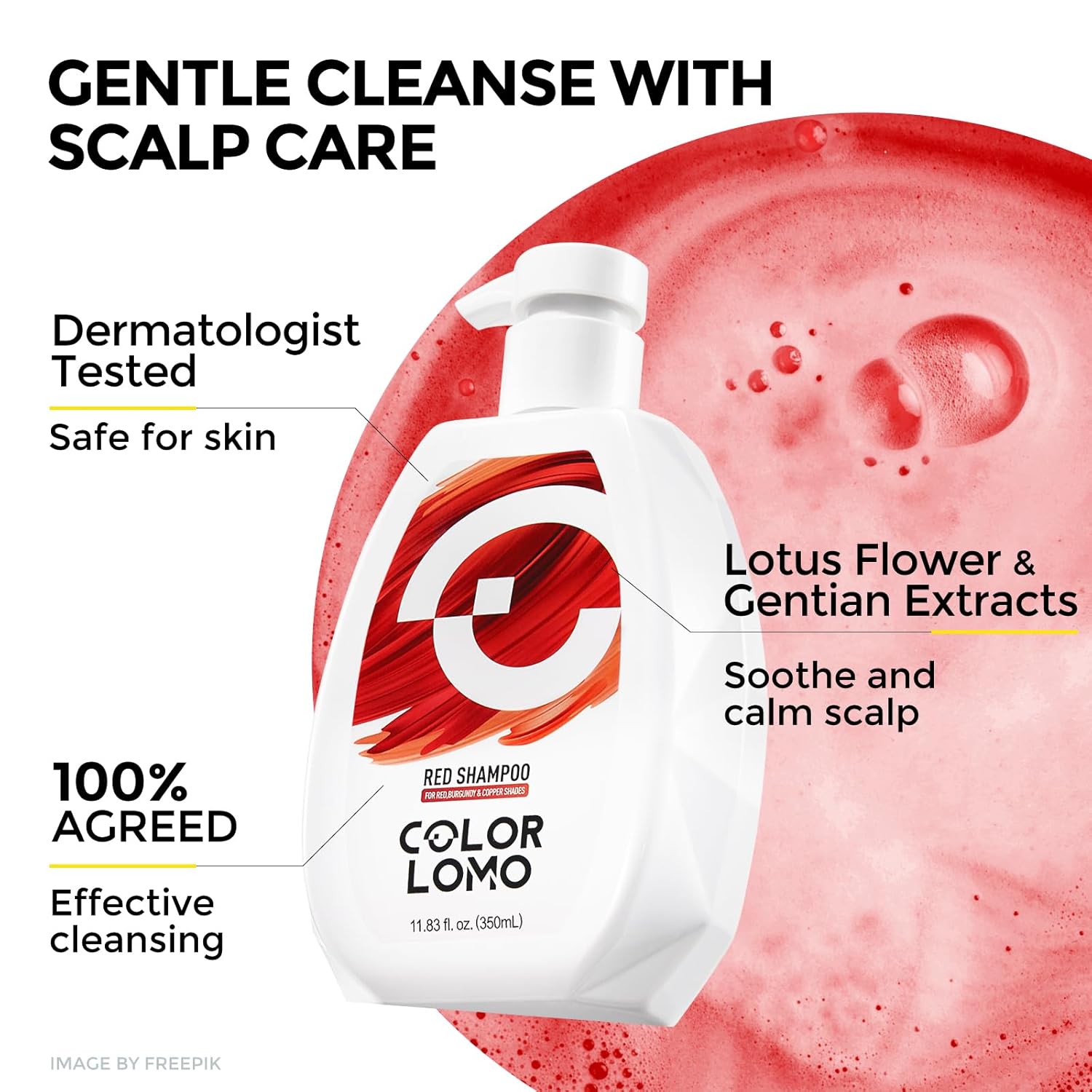 Ultra Color Safe Shampoo | Help Prevent Fading & Provide Subtle Color Replenishment | Prolong Color Vibrancy and Enhance Shine | Vegan & Cruelty-Free Formula | For Red Color Treated Hair - Image 5