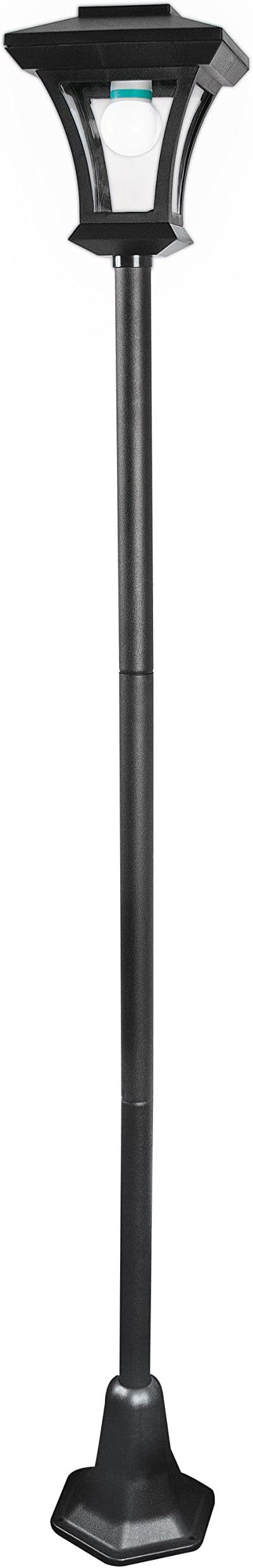 GardenKraft 19500 Single Head Solar Powered Lamp Post Garden Light / 1.6m Tall / Outdoor Decorative Illumination / 6 Bright White LED Lights / Weatherproof Single Head Lamp Post