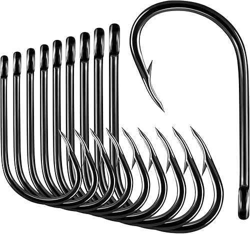 BLUEWING Ganchos de cebo vivo compensados ligeros ganchos de pesca, ganchos de punto de corte, ganchos de acero de alto carbono, ganchos de pescado